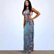 Load image into Gallery viewer, European And American Cross-border Blue Tight-fitting Dresses