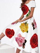 Load image into Gallery viewer, New Round Neck Oversize Short Sleeve Dress Positioning Printing Big Pendulum Dress Fashion Temperament Street Women's Dress