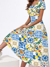 Load image into Gallery viewer, New Round Neck Oversize Short Sleeve Dress Positioning Printing Big Pendulum Dress Fashion Temperament Street Women's Dress