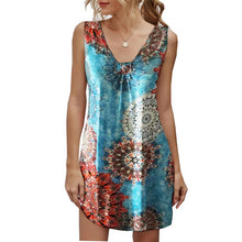 Load image into Gallery viewer, 2021 Summer New Women's V-neck Ethnic Print Dress long chiffon dress rockabilly dresses big sizes women dress plus size 6l long
