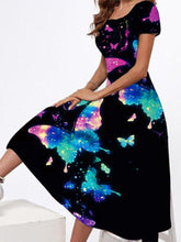 Load image into Gallery viewer, New Round Neck Oversize Short Sleeve Dress Positioning Printing Big Pendulum Dress Fashion Temperament Street Women's Dress