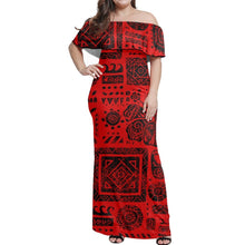 Load image into Gallery viewer, Plus Size 7XL Dress Off Shoulder Clothing Maxi Dresses Polynesian Samoa Designs Fashion Print Custom Women One Shoulder Dresses