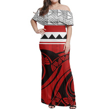 Load image into Gallery viewer, Plus Size 7XL Dress Off Shoulder Clothing Maxi Dresses Polynesian Samoa Designs Fashion Print Custom Women One Shoulder Dresses
