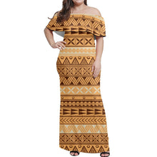 Load image into Gallery viewer, Plus Size 7XL Dress Off Shoulder Clothing Maxi Dresses Polynesian Samoa Designs Fashion Print Custom Women One Shoulder Dresses