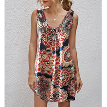Load image into Gallery viewer, 2021 Summer New Women's V-neck Ethnic Print Dress long chiffon dress rockabilly dresses big sizes women dress plus size 6l long