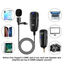 Load image into Gallery viewer, Uhf Lavalier Lapel Wireless Microphone Real Time Recording Vlog Mic