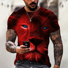Load image into Gallery viewer, Men's And Women's 3D Tiger Lion Printed T-Shirts, Fashionable Round Neck Short Sleeve Street Clothes, Hip-Hop T-Shirts, Summer