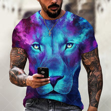 Load image into Gallery viewer, Men's And Women's 3D Tiger Lion Printed T-Shirts, Fashionable Round Neck Short Sleeve Street Clothes, Hip-Hop T-Shirts, Summer