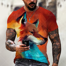 Load image into Gallery viewer, Men's And Women's 3D Tiger Lion Printed T-Shirts, Fashionable Round Neck Short Sleeve Street Clothes, Hip-Hop T-Shirts, Summer