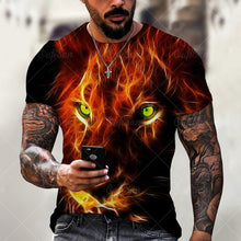 Load image into Gallery viewer, Men's And Women's 3D Tiger Lion Printed T-Shirts, Fashionable Round Neck Short Sleeve Street Clothes, Hip-Hop T-Shirts, Summer