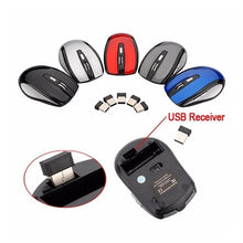 Load image into Gallery viewer, 2.4G 4 Buttons Gaming Mouse Wireless Optical Mouse with DPI Switch (Red)