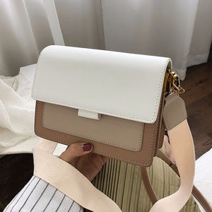 Contrast Color Leather Crossbody Bags For Women 2022 Travel Handbag Fashion Simple Shoulder Messenger Bag Ladies Cross Body Bag