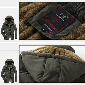 Mens Thick Multi Pockets Windproof Detachable Hooded Jacket