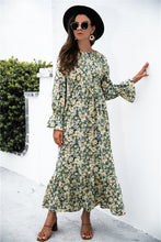 Load image into Gallery viewer, Autumn Printed Polka Dot Smocking Long Sleeve Dress Long Dress