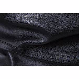 Oblique Zipper Punk PU Leather PU Leather Jacket Slim Fit Halley Motor Jacket for Men