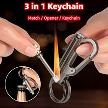 Load image into Gallery viewer, Creative Metal Keychain Lighter Wild Fire Ten Thousand Times Use Kerosene Lighters Gifts For Men