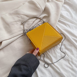 Mini PU Leather Crossbody Bags With Metal Handle For Women 2022 Fashion Brand Design Shoulder Bag Handbags And Purses Cute Tote