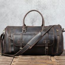 Load image into Gallery viewer, Men&#39;s Retro Genuine Leather Super Large Capacity First Layer Cowhide Leather Hand Luggage Bag