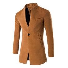 Load image into Gallery viewer, Mens Business One Button Stand Collar Slim Fit Wool Jacket