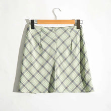 Load image into Gallery viewer, Plaid printed skirt with hip slit