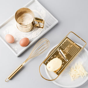 Kitchen Golden Stainless Steel Egg Beater