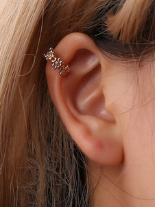 Flower Shaped Metal Ear Cuff 1pc