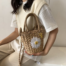Load image into Gallery viewer, Small Daisy Straw Bag Women Shoulder Bags Handmade