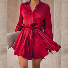 Load image into Gallery viewer, Summer Ladies Shirt Dress Women Dresses Pink Lady Wrap Wear