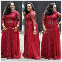 Load image into Gallery viewer, African Women&#39;s Dresses Fat Woman Dresses Lace Navy Blue Red