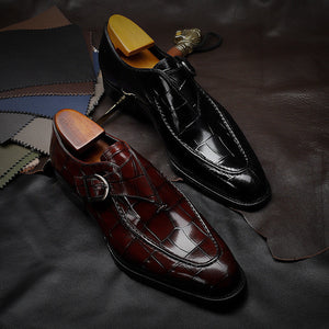 ClassicPattern Business Flat Shoes Men Designer Formal Dress Leather Shoes Mens Loafers Valentine Gifts Shoes