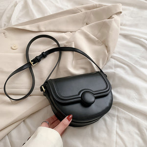 PU Leather Crossbody Saddle Bag For Women 2022 Summer Tendy Ladies Fashion Handbag Luxury Designer Ladies Brand Shoulder Bag