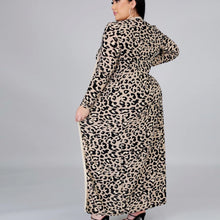 Load image into Gallery viewer, Casual Leopard Print Long Sleeve Jacket Vest Dress