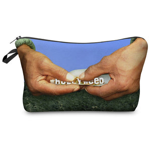 3d Digital Printing Shiny Letter Cosmetic Bag Wash Bag Women
