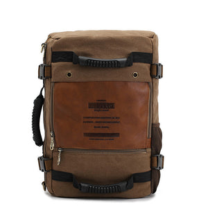 Men Canvas Backpack Huge Travel School Shoulder Computer Backpack Functional Versatile Bags Multifunctional Laptop Bag