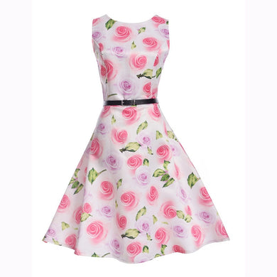 New Brand Spring Summer Dress Women Clothing Vintage Floral Printed Dress Plus Size Maxi Dresses Big Swing Party Vestidos