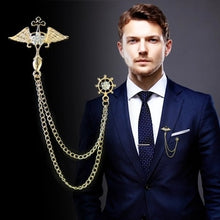 Load image into Gallery viewer, Promotion Limited Broche Brooches Korean Men&#39;s Suits Brooms Angel Wings Tassel Chain Cardigan Shirt Collar Buckle Needle