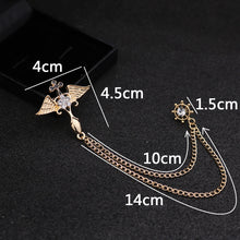 Load image into Gallery viewer, Promotion Limited Broche Brooches Korean Men&#39;s Suits Brooms Angel Wings Tassel Chain Cardigan Shirt Collar Buckle Needle