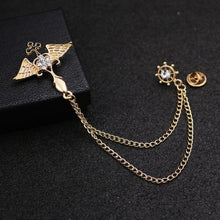 Load image into Gallery viewer, Promotion Limited Broche Brooches Korean Men&#39;s Suits Brooms Angel Wings Tassel Chain Cardigan Shirt Collar Buckle Needle