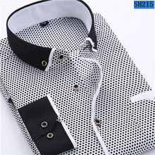 Load image into Gallery viewer, Men Fashion Casual Long Sleeved Printed shirt Slim Fit Male Social Business Dress Shirt Brand Men Clothing Soft Comfortable