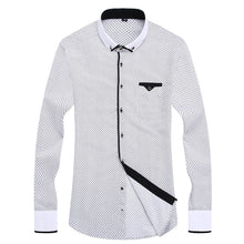 Load image into Gallery viewer, Men Fashion Casual Long Sleeved Printed shirt Slim Fit Male Social Business Dress Shirt Brand Men Clothing Soft Comfortable