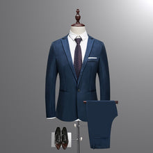 Load image into Gallery viewer, New Autumn Wedding Navy Blue Suits Men,Blazer Men,Men&#39;s Jacket + Pants Business Suits,men&#39;s Dress suits, Plus Size M-3XL
