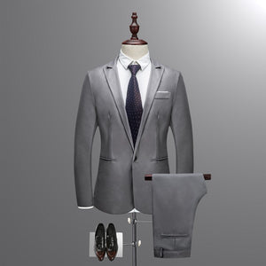 New Autumn Wedding Navy Blue Suits Men,Blazer Men,Men's Jacket + Pants Business Suits,men's Dress suits, Plus Size M-3XL