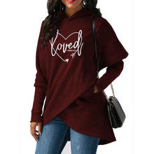 Load image into Gallery viewer, New Fashion Love Print Sweatshirts Femmes Hoodies Tops Clothings Loose Print Street Thick Sweet Pullovers And For Women