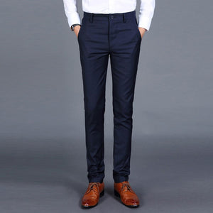 New Men's Fashion Boutique Solid Color Casual Business Suit Pants Korean-style Men's Winter and Summer Trousers Male Slacks