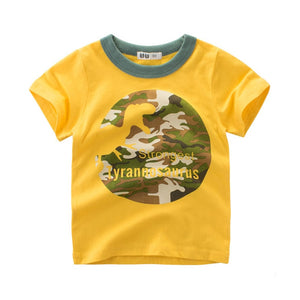 Summer Boys T Shirts Clothing Short Sleeve 100% Cotton Dinosaur Cartoon Children T Shirts Girls 2-8Y High Quality Kids Tees