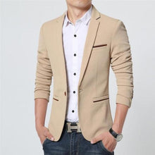 Load image into Gallery viewer, Autumn A button buckle wedding jacket men&#39;s British style business casual single button slim suit jacket 5 color large size