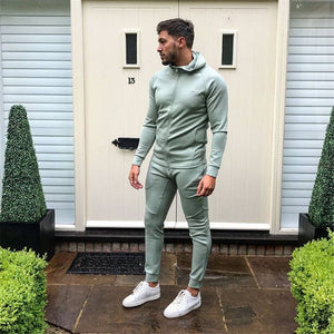 Sporting suit men warm hooded tracksuit track polo men's sweat suits set letter print large size sweatsuit male 2XL