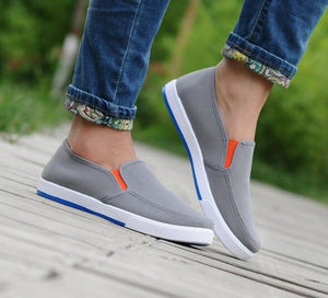 Explosion models one foot lazy leisure canvas linen shallow mouth big boy shoes