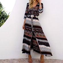 Load image into Gallery viewer, New Bohemian printing long dress women maxi long dress floral print retro hippie vestidos chic brand clothing boho dress