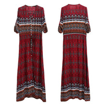 Load image into Gallery viewer, New Bohemian printing long dress women maxi long dress floral print retro hippie vestidos chic brand clothing boho dress